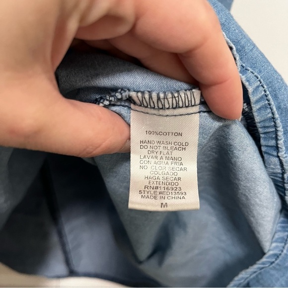 EASEL Long Chambray Halter Low Ombré Back Flowy Maxi Dress Size Medium - Picture 5 of 9